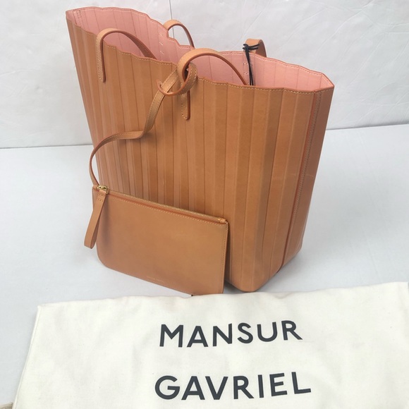 Mansur Gavriel Handbags - Mansur Gavriel Plated Leather Tote Handbag
